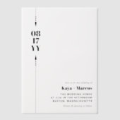 Zwarte pijlen & datum foto bruiloft vellum uitnodigingen (Voorkant)