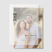 Zwarte pijlen & datum foto bruiloft vellum uitnodigingen (Offset (Koppel))