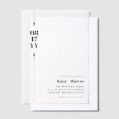 Zwarte pijlen & datum foto bruiloft vellum uitnodigingen (Offset)