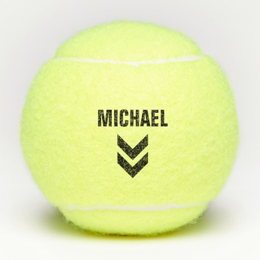Zwarte Pijlen Gepersonaliseerde Naam Tennisballen (Voorkant)