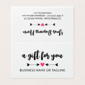 Zwarte pijlen Hot Pink Heart Cute Cute Certificate Kaart (Buitenkant ongevouwen)