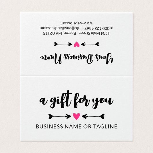 Zwarte pijlen Hot Pink Heart Cute Cute Certificate Kaart (Buitenkant ongevouwen)