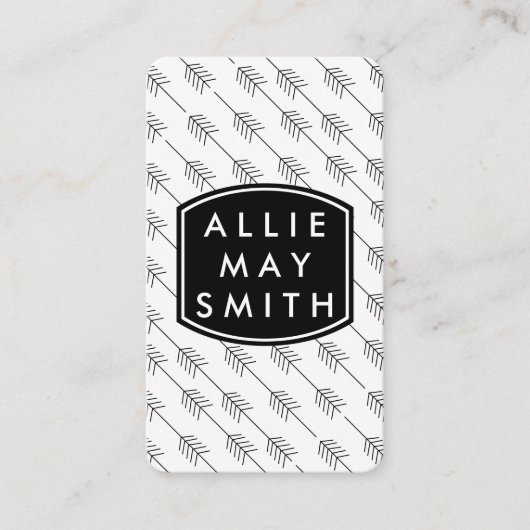 Zwarte pijlen visitekaartje (Voorkant)