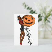 zwarte pin omhoog halloween briefkaart (Staand voorkant)