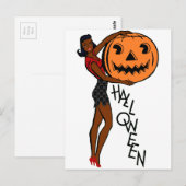 zwarte pin omhoog halloween briefkaart (Voorkant / Achterkant)