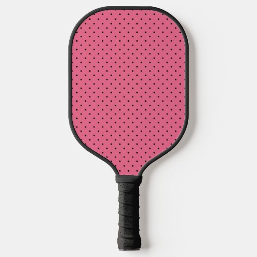Zwarte pin Stippen op roze Pickleball Paddle (Voorkant)
