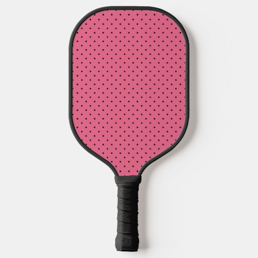 Zwarte pin Stippen op roze Pickleball Paddle (Achterkant)