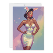 Zwarte Pin-Up Paashaas Oorbellen