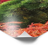 Zwarte pine-boom en rode Japanse mantel Foto Afdruk (Hoek)