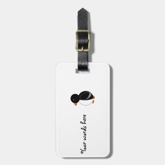 Zwarte pinguïn bagagelabel (Voorkant verticaal)