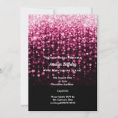 ZWARTE PINK DIAMOND WATERFALL BIRTHDAPPARTIJ KAART (Voorkant)