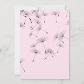 ZWARTE PINK FALLING DANDELION FLOWER BIRTHDAY KAART (Achterkant)