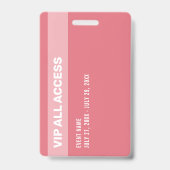 Zwarte Pink Glitter VIP All Access Pas Event ID Badge (Achterkant)
