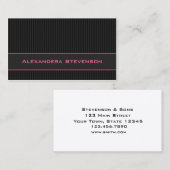 Zwarte Pinstripes, roze Professional Visitekaartje (Voorkant / Achterkant)