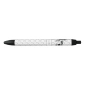 Zwarte Pinto Cartoon Drafpaard & Naam Inkt Pen (Voorkant)