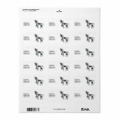 Zwarte Pinto Cartoon Dravend Paard & Aangepaste Te Etiket (Full Sheet)