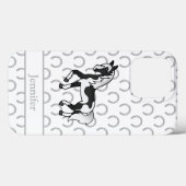 Zwarte Pinto Dravend Paard Cartoon Illustratie Case-Mate iPhone Case (Achterkant (horizontaal))