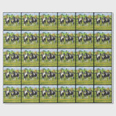 Zwarte Pinto-verf kwart paarden in zomerdeeg Cadeaupapier (Vlak)