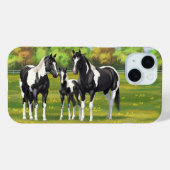 Zwarte Pinto-verf kwart paarden in zomerdeeg Case-Mate iPhone Case (Achterkant (horizontaal))