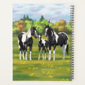 Zwarte Pinto-verf kwart paarden in zomerdeeg Planner (Achterkant)