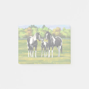 Zwarte Pinto-verf kwart paarden in zomerdeeg Post-it® Notes