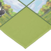 Zwarte Pinto-verf kwart paarden in zomerdeeg Tafelkleed (Gekanteld)