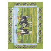 Zwarte Pinto-verf kwart paarden in zomerdeeg Tafelkleed (Voorkant)