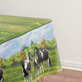 Zwarte Pinto-verf kwart paarden in zomerdeeg Tafelkleed (Voorbeeld)