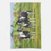 Zwarte Pinto-verf kwart paarden in zomerdeeg Theedoek (Verticaal)