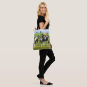 Zwarte Pinto-verf kwart paarden in zomerdeeg Tote Bag (Op model)