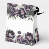 Zwarte Pioenen Bloemen Gotische Bruiloft Bedankdoosjes (Achterkant)