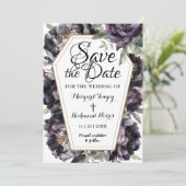  zwarte pioenenkist | Gothic bewaar de datum Kaart (Staand voorkant)