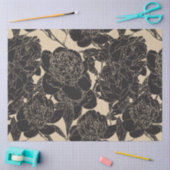 Zwarte pioenroos bloemenontkoppeling tissuepapier (Craft)