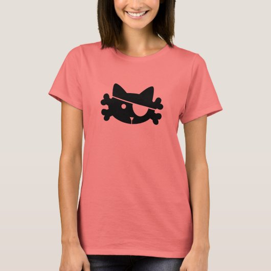 Zwarte Piraat Kat - T-shirt (Voorkant)