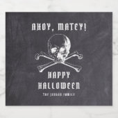  zwarte piraat schedel en Botten Halloween Bier Etiket (Enkel label)