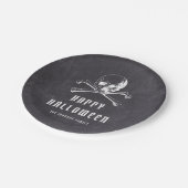  zwarte piraat schedel en Botten Halloween Papieren Bordje (Gekanteld)