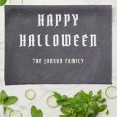 zwarte piraat schedel en Botten Halloween Theedoek (Gevouwen)