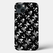 ZWARTE PIRATE BANNERS SKULL, GEKROOSTE BOTTEN, SWO Case-Mate iPhone CASE (Achterkant)