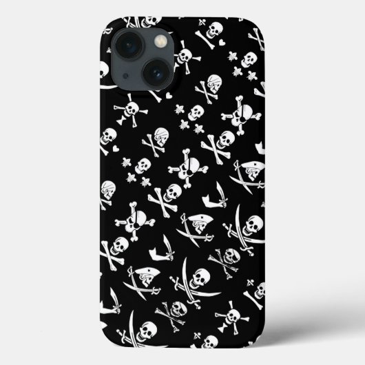 ZWARTE PIRATE BANNERS SKULL, GEKROOSTE BOTTEN, SWO Case-Mate iPhone CASE (Achterkant)