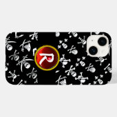 ZWARTE PIRATE BANNERS SKULL, GEKROOSTE BOTTEN, SWO Case-Mate iPhone CASE (Achterkant (horizontaal))