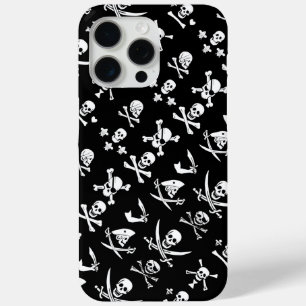 ZWARTE PIRATE BANNERS SKULL, GEKROOSTE BOTTEN, SWO iPhone 15 PRO MAX HOESJE