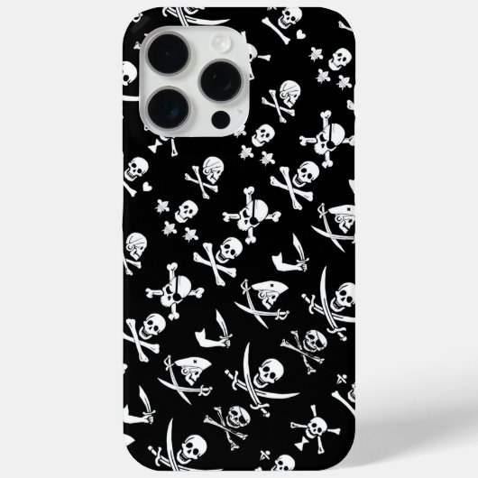 ZWARTE PIRATE BANNERS SKULL, GEKROOSTE BOTTEN, SWO Case-Mate iPhone CASE (Achterkant)
