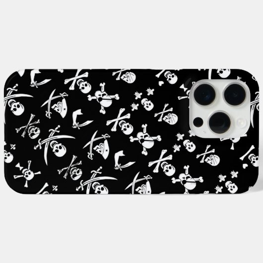 ZWARTE PIRATE BANNERS SKULL, GEKROOSTE BOTTEN, SWO Case-Mate iPhone CASE (Achterkant (horizontaal))