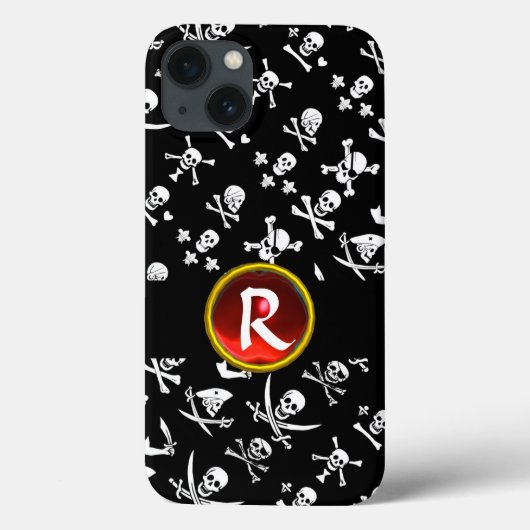 ZWARTE PIRATE BANNERS SKULL, GEKROOSTE BOTTEN, SWO Case-Mate iPhone CASE (Achterkant)