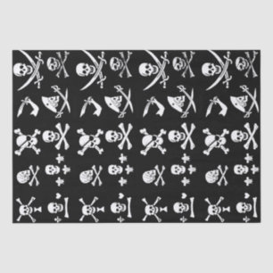 ZWARTE PIRATE BANNERS SKULL, GEKROOSTE BOTTEN, SWO TISSUEPAPIER