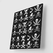 ZWARTE PIRATE BANNERS SKULL, GEKROOSTE BOTTEN, SWO VIERKANTE KLOK (Hoek)