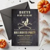 Zwarte Pirate Skull & Botten Halloween Party Folie Uitnodiging