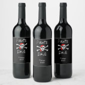 Zwarte Pirate Skull Crossbones Wine Bottle Labels Wijn Etiket (Flessen)