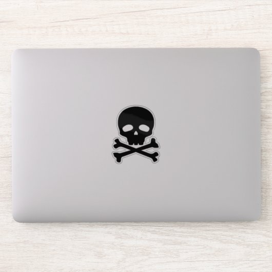Zwarte Pirate Skull op witte achtergrond Sticker (Computer)