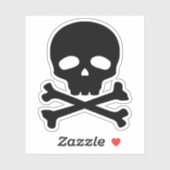Zwarte Pirate Skull op witte achtergrond Sticker (Vel)